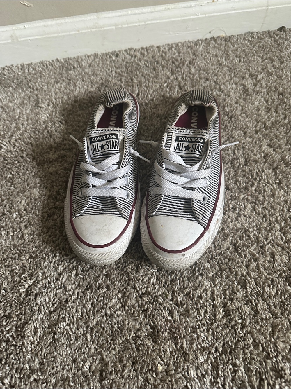 Converse Kids' All Star Low Top Sneakers in Black & White Stripe